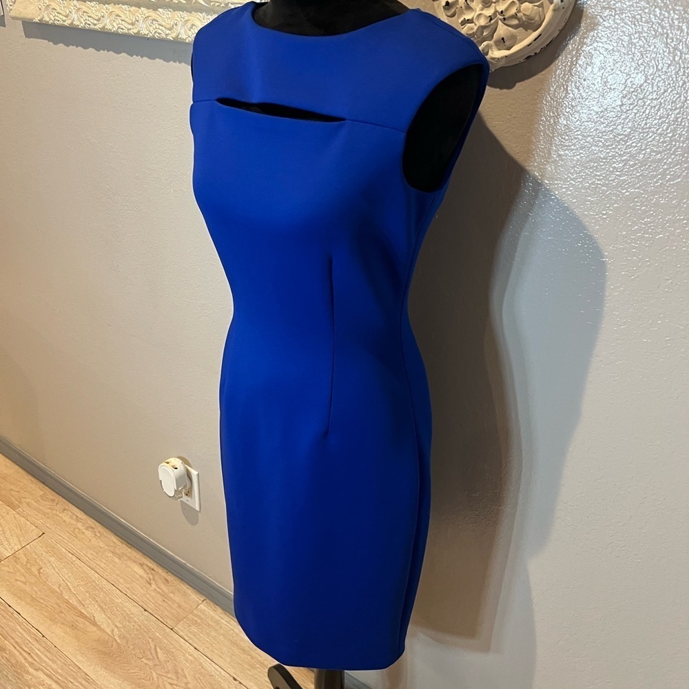 Calvin Klein Blue Sleeveless Shift Dress - Picture 8 of 12